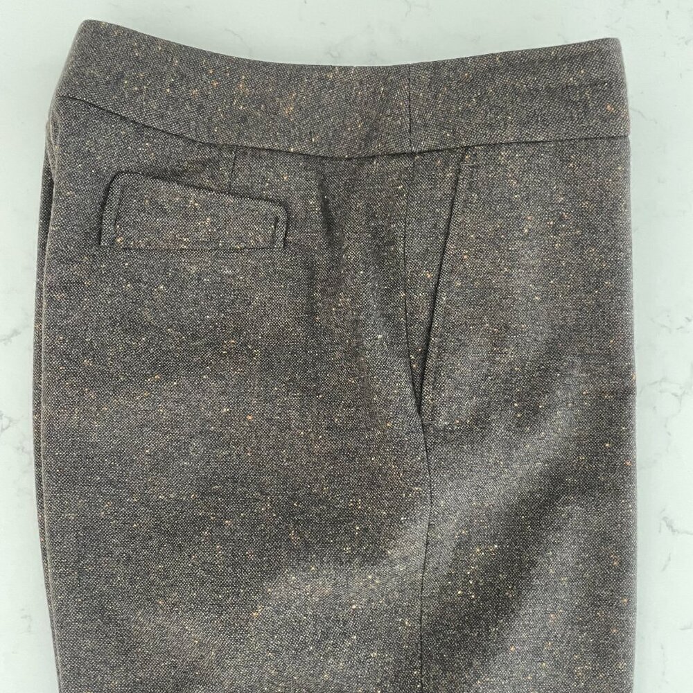 Faconnable Tweed Fall/Winter Lined Straight Leg Cuffed Wool Pants Brown Sz 8 - Picture 7 of 11